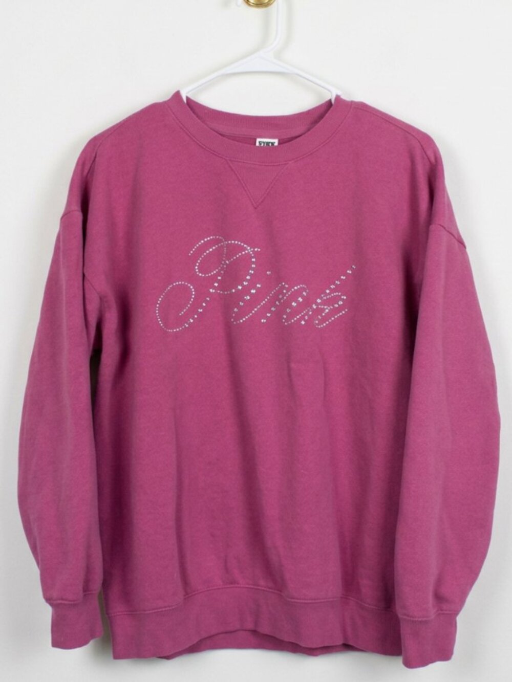 Victoria's Secret PINK Ivy Fleece Rhinestone Script Logo Crewneck Sweatshirt